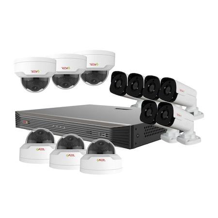 Revo America Ultra HD 16 Channel 4TB NVR Surveillance System with 12 x 4 Megapixel Cameras RU162MD6GB6G-4T